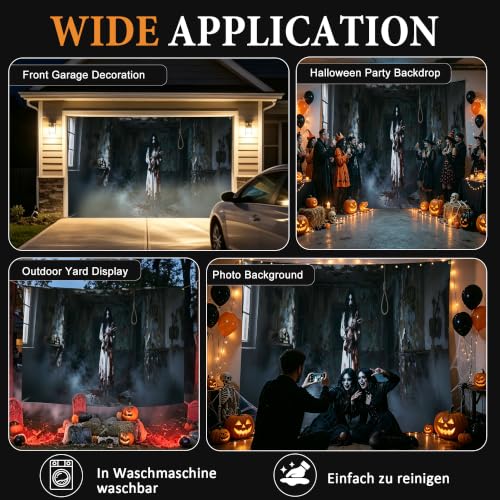 GORDITA Halloween Garage Door Cover 7 x 16 FT, Scary Halloween Decorations - image 7