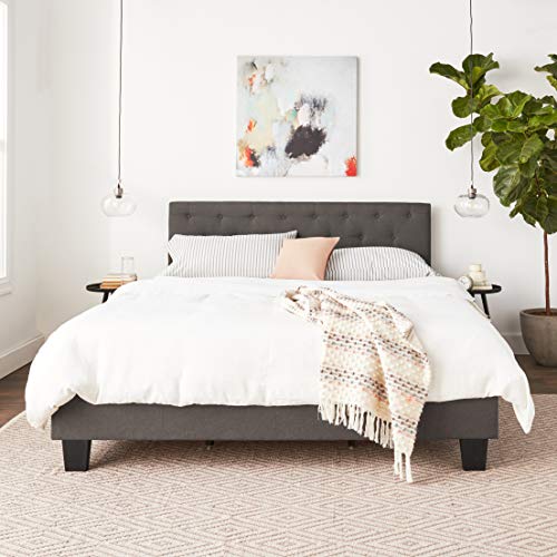 Furniture Of America Roy Fabric Platform Bed With Button Tufted Headboard Design, California King, Gray #TOP1