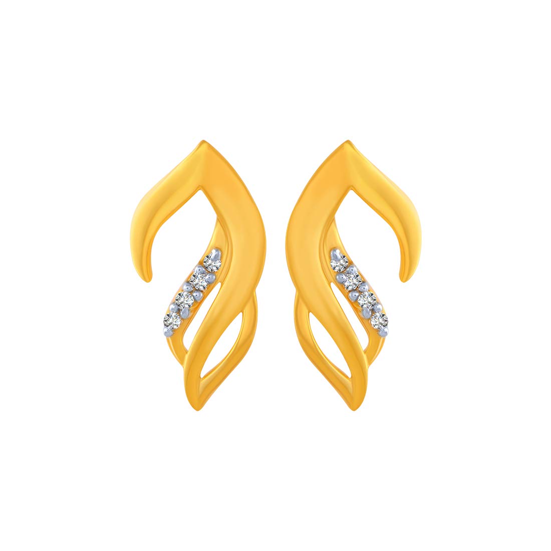 P.C. Chandra Jewellers 14k (585) Yellow Gold and American Diamond Stud Earrings for Women - 0.89 Grams (B083FVRWNG) Amazon Price History, Amazon Price Tracker