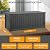 WTFGO Outdoor Storage Box, 180 Gallon Resin Deck Boxes Outdoor Waterproof For Patio Furniture, Garden Tools, Pool Supplies, Lockable And UV Resistant (Striped Black)