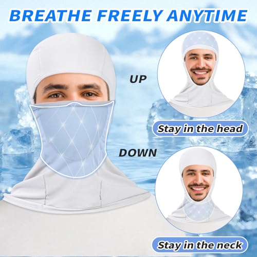 Image of 6 Packs Ski Mask Sun UV Protection Hood Breathable, Balaclava Face Mask for Men Women - Motorcycle Fish
