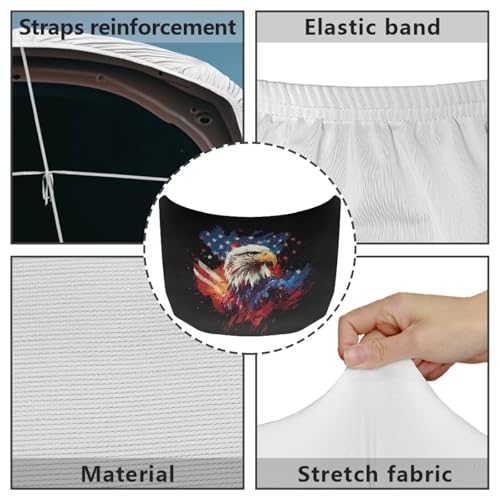 Image of Car Hood Cover, Bald Eagle Theme Car Hood Protector Auto Patriotic Decorations Waterproof Auto Hood Wrap Blankets Universal Automotive Exterior Accessories