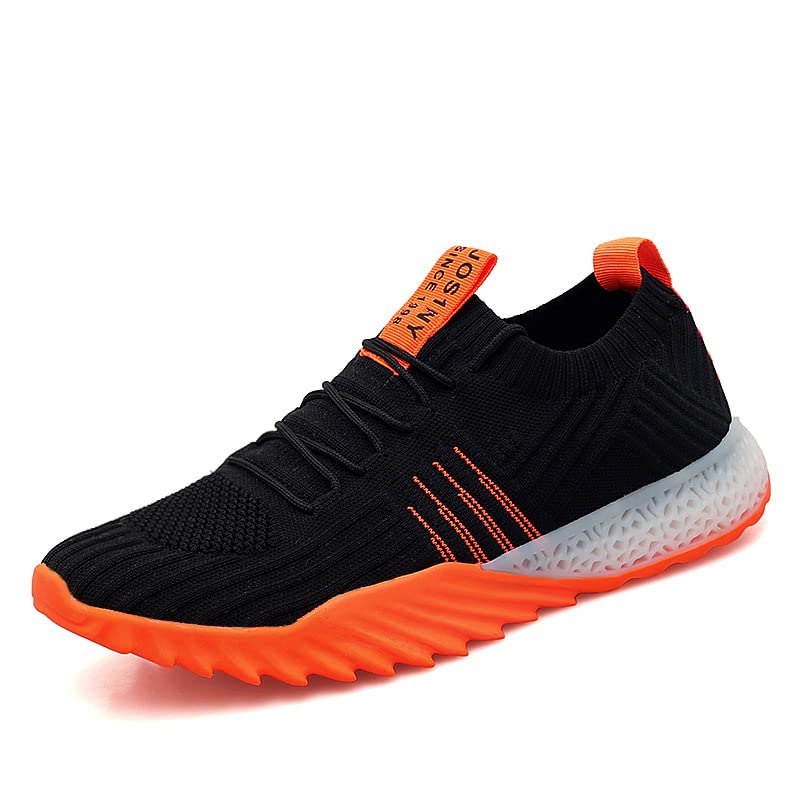 SWZEC Orthopädische Arianna Sneaker Damen - Gesunde & Bequeme Für Den Sommer Orthofrei (schwarz/orange 39)