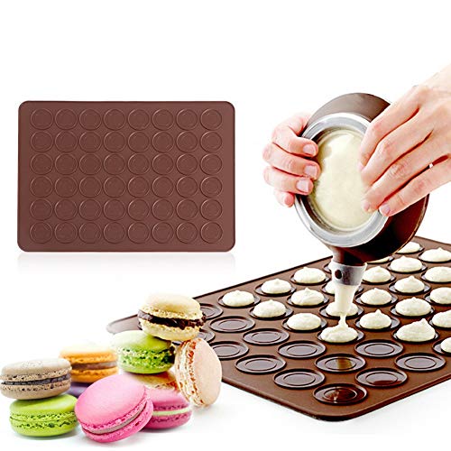 Wakects Lot de 48 moules en silicone pour macarons parfaits, 39 x 28,5 cm