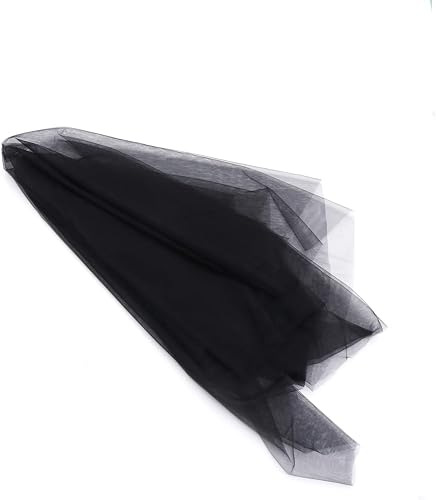 Black Bridal Veil for Photography Cosplay, Polyester Hair Accessory