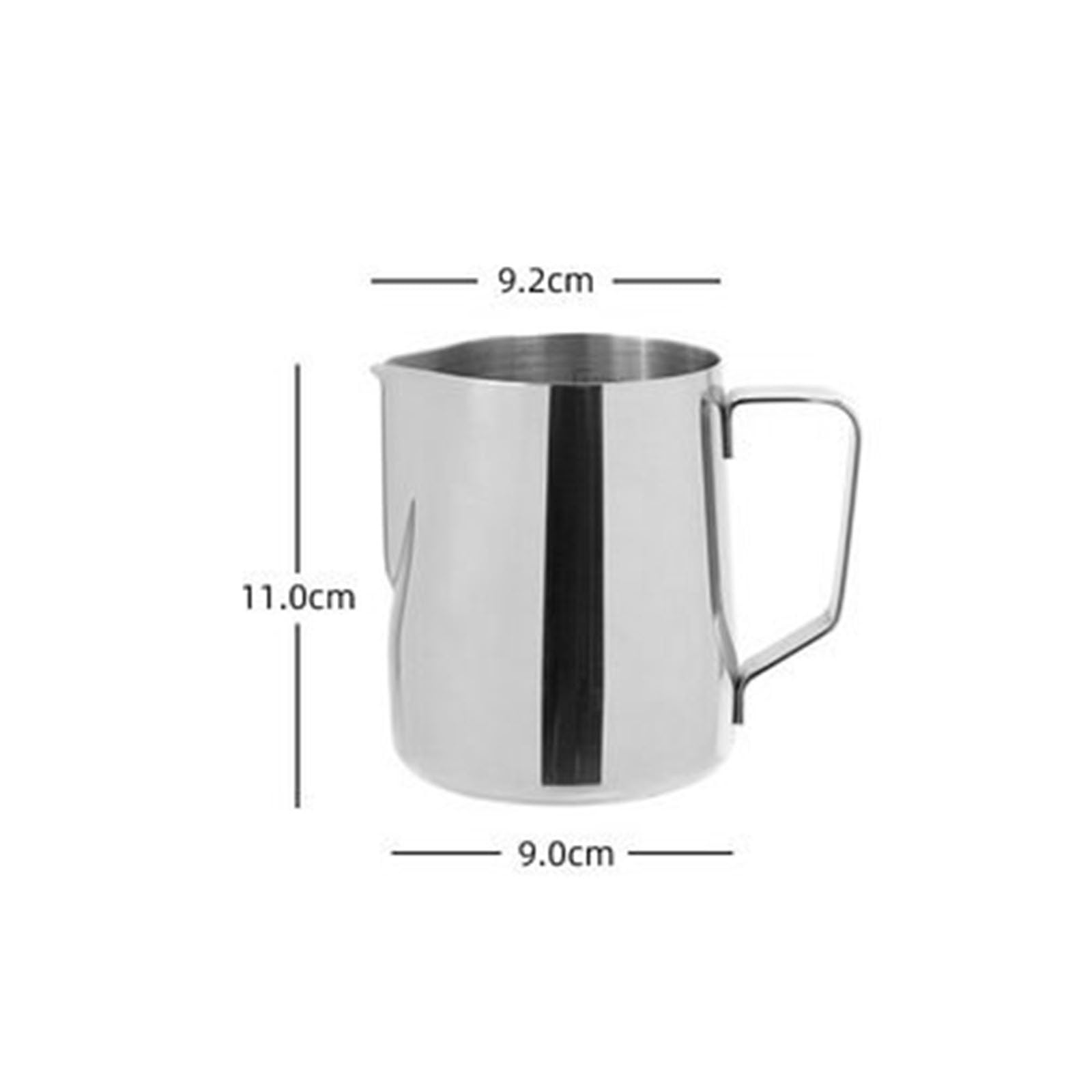 Dzbanek na mleko ze stali nierdzewnej 550 ml ze znakiem pomiarowym i piórem do latte art – idealny dla miłośników cappuccino i kawy, srebrny dzbanek do spieniania mleka dla baristów i użytku domowego