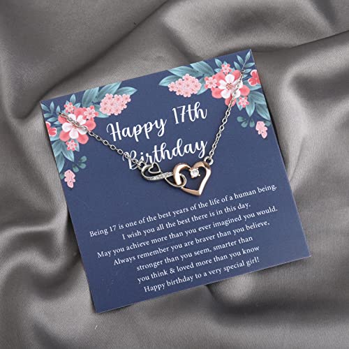 BLEOUK 17th Birthday Necklace With Message Card 17 Year Old Jewelry Gift For 17th Birthday Girl Neice Sister3