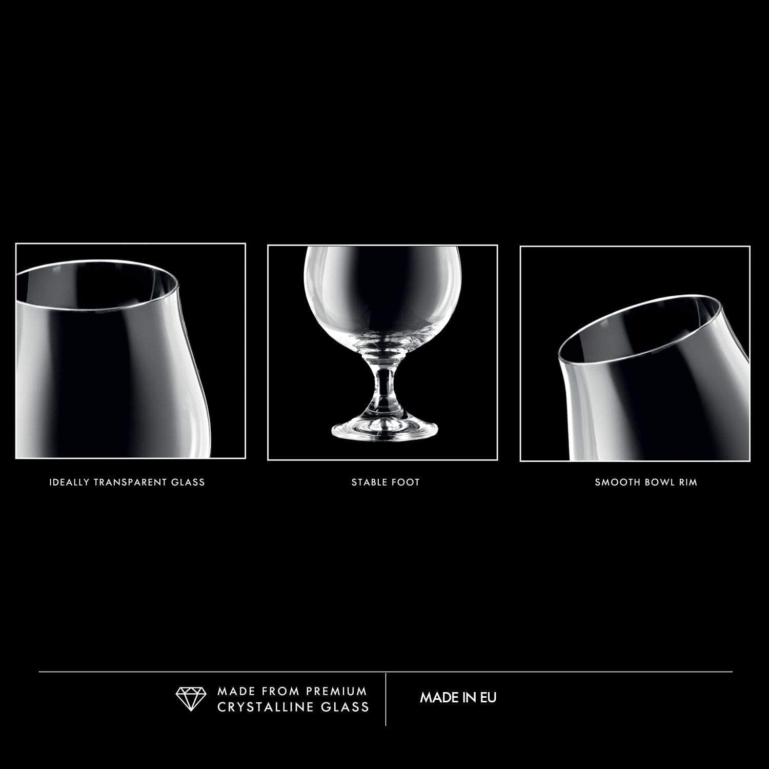 KROSNO Vasos de cerveza Dark Ale Stout, juego de 6 unidades, 16.5 onzas, colección Elite, perfecto para el hogar, restaurantes y fiestas, apto para lavavajillas y microondas