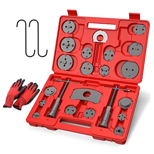 MOSTPLUS Universal Disc Brake Caliper Wind Back Tool and Piston Compression Sets-26 Pieces (Red)