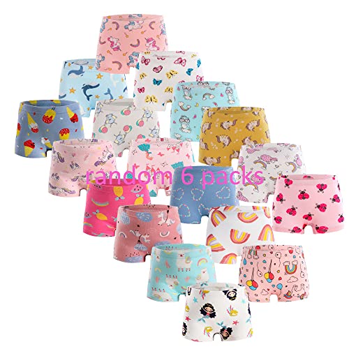 Girls' Colourful Panties Assorted Pattern Cotton Random 6 Pack for 1-13 Years