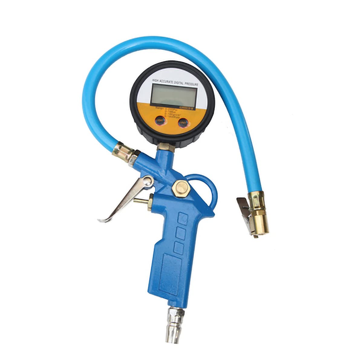 Tyre Pressure Gauge, Tire 255Psi Analog Air Flexible Hose Chuck for Car Motorcycle Bicycle