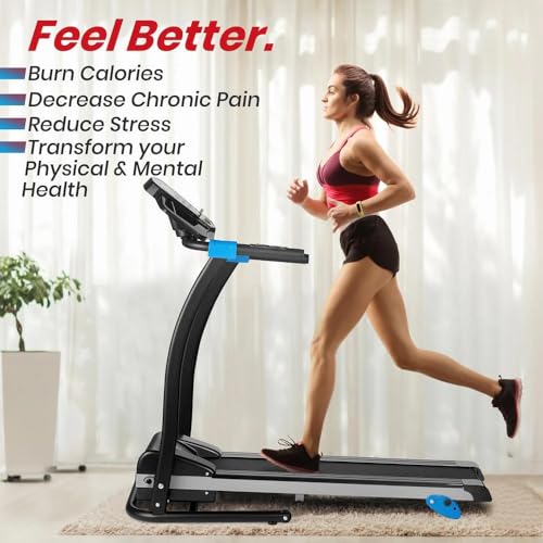 Image of SereneLife Portable Foldable Treadmill with Remote Control, 8.7 MPH Smart Speed Control, Treadmills for Home, Under Desk Treadmill for Home Office, Shock Absorption, App Support, 265lbs Limit