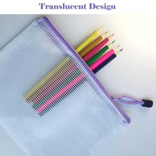 16 bolsas con cierre de cremallera A5 impermeables de malla en 8 colores 7