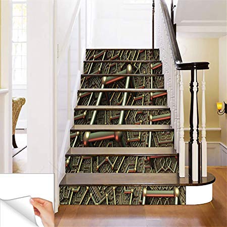 Gadgets wrap Printed Crafted Copper Door Steps Sticker Removable Stair Sticker Floor wall Decor Decals Sticker