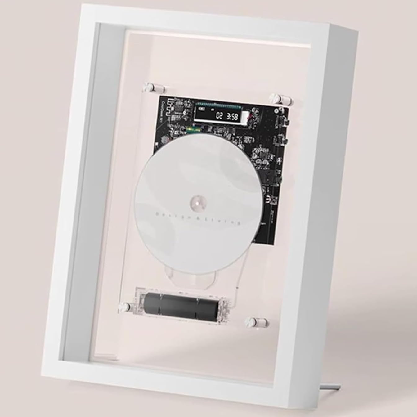 Lecteur CD avec cadre musical pour decorer votre salon blanc