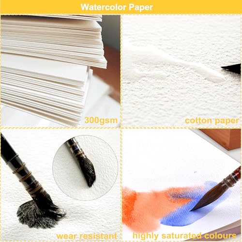 Watercolour Paper 300 GSM, 100% Cotton Art Supplies Watercolour Colouring Book - Image 4