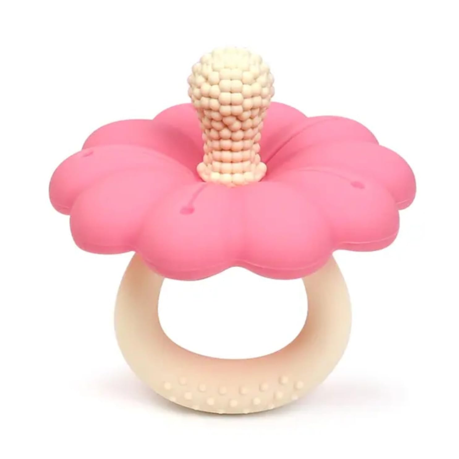 Silicone Baby Teether Toy – BIS Certified, BPA & PVC Free, Food Grade Flower Teething Ring for Infants 0-24 Months, Soft Easy-Grip Gum Relief Chew Toy – Pink Orchid-image-31