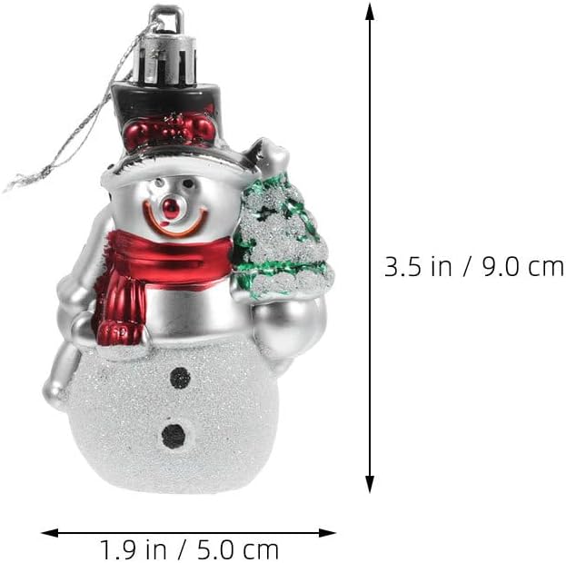 Ciieeo 8pcs Snowman Ornaments: Plastic Christmas Tree Hanging Decorations for Winter Holiday Party, Assorted Color Snowman Figurines for Farmhouse Decor - Image 8