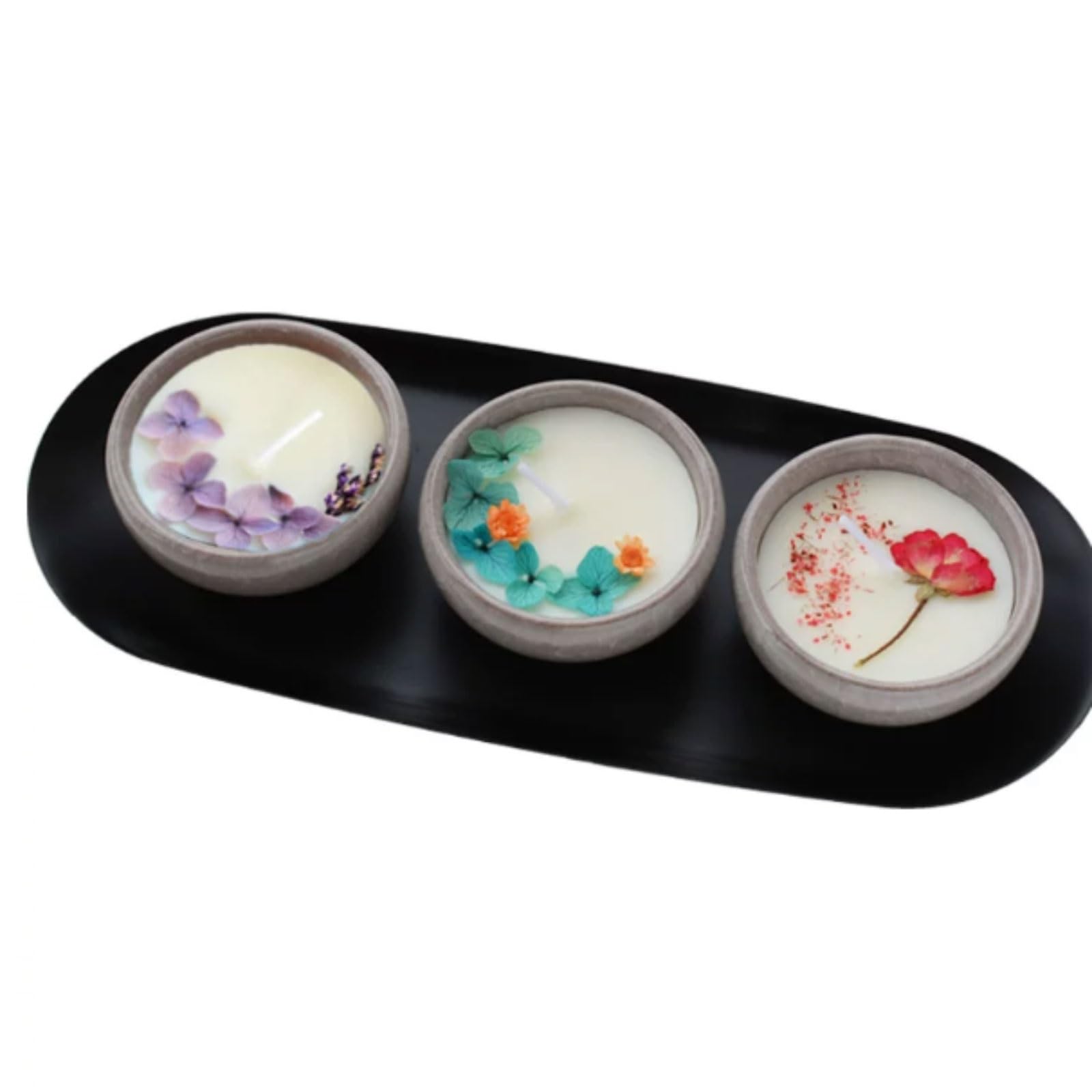 Exquisito 4 velas de cerámica hechas con ghee vegetal natural y vela perfumada reutilizable redonda con mecha de algodón meloso