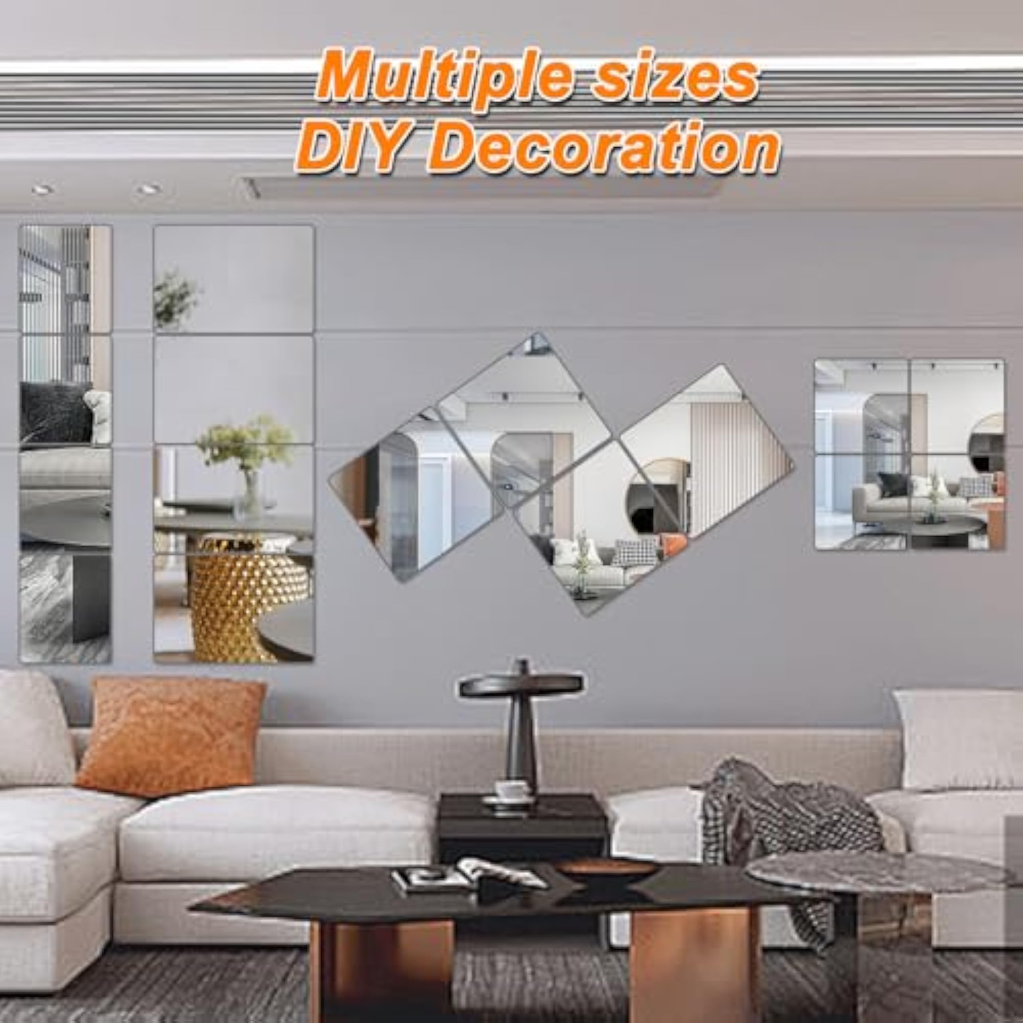 4 Pack Acrylic Mirror Tiles for Wall Decor