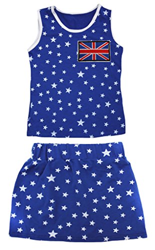 Juego de falda de algodón azul ideal para celebraciones y paseos de verano