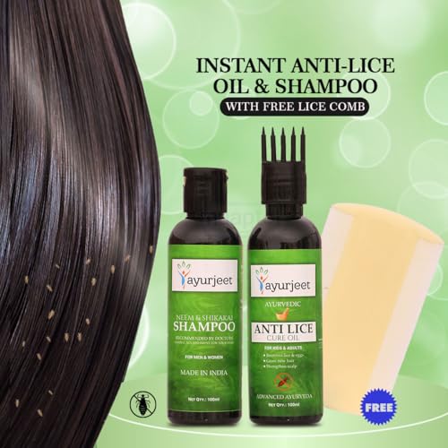 Image of Instant Anti Lice Oil & Shampoo With Lice Comb | Natural Lice Removal | Fast Results | Gentle Anti Lice Shampoo | Lice And Nits Removal | Safe For Kids | Easy Application