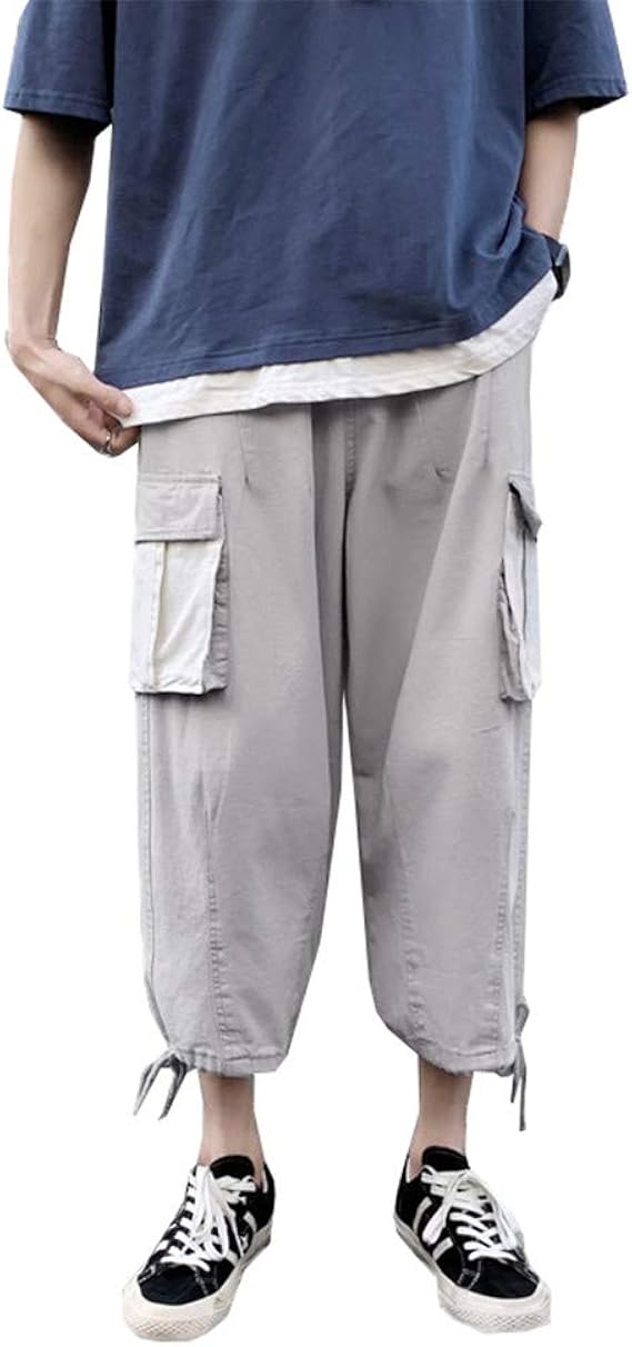 Amazon トーダー メンズ ジャージ八分丈 カーゴパンツスウェットパンツ 作業用 ズボン 無地スポーツ アクティブ トレーニング ゆったり リラックスパンツ カジュアル 通気性 綿春夏 夏服 ロングパンツ 通販