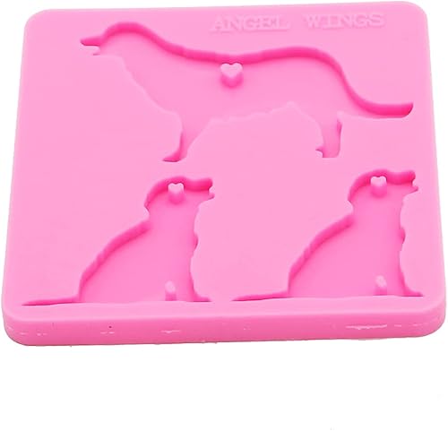 Miniatura 5 de Llavero brillante con forma de familia de perro, molde de silicona, resina epoxi, moldes de joyería de silicona, moldes de manualidades de resina