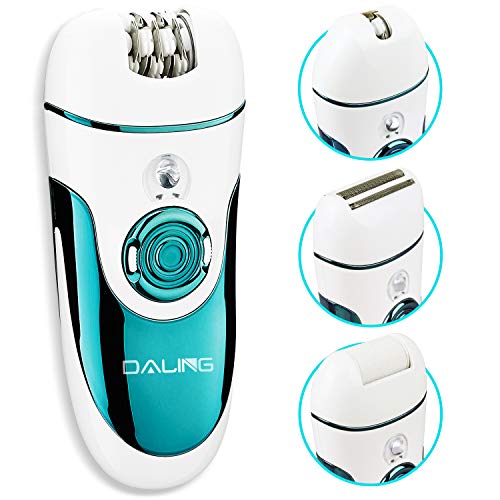 Daling Epilator for Women with 4 in 1 cordless Electric Razor for Women, Easy to use, Rechargeable, 2 speeds setting, Hair Remover Shavor for Facial, Bikini Leg Armpit, Body Lips