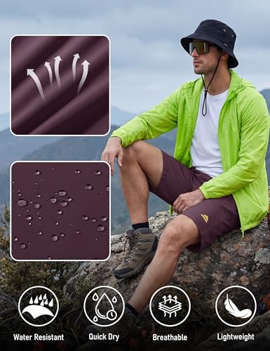MAGCOMSEN Men's Workout Gym 9" Shorts Quick Dry Lightweight Summer Casual Athletic Hiking Shorts for Men with 3 Pockets Purple, 36