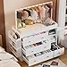 CASANOOKK Modern Changing Table Dresser,Baby Dressing Table with 4 Drawers and Storage Shelves,Multi-Functional Baby Changing Table with Drying Rack for Nursery, White