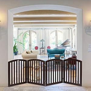 Bonnlo 30'' Tall Free Standing Pet Gate for Dogs, 81” Wide Dog Gates for The House, Doorways & Stairs, Dog Fence Indoor Puppy Gate with 4 Foot Supporters, 4 Panel Doggie Gate, Espresso Bonnlo 30” Tall Free Standing Pet Gate for Dogs, 81” Wide Dog Gates for The House, Doorways & Stairs, Dog Fence Indoor Puppy Gate with 4 Foot Supporters, 4 Panel Doggie Gate, Espresso