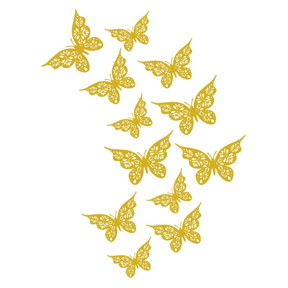 StylebestStylebest 12 Pieces 3D Butterfly Wall Stickers 3 Sizes Butterfly Wall Stickers Room Wall Decoration for Bedroom Party Wedding Decorations