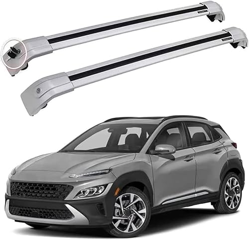 ZHAODG Barre Portapacchi per Auto, per Hyundai Kona/Kona EV 2017-2024 Barre PORTATUTTO, portabiciclette, Barre trasversali da Tetto,Bagagli Trasporto Rack, Auto Accessori