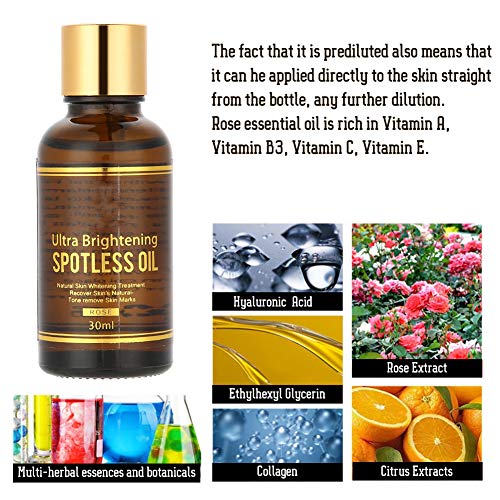 Óleo essencial, 30ML Rose Ultra Brightening Spotless Oil Freckle Remover rugas óleo essencial