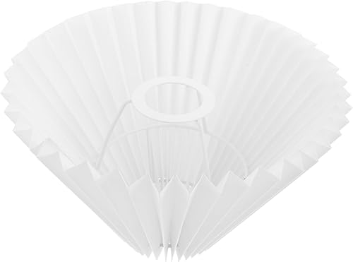 NOLITOY 1 pantalla plisada retro decoración del hogar adornos de flores blanco lámpara mesa tela pantalla lámpara de mesa lámpara de mesa pantalla
