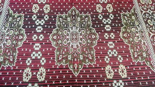 Image of 5x7 Feet Carpet for Living Room | Acrylic Cotton Area Rug | Soft, Durable & Lightweight | Anti-Slip Floor Rug for Bedroom, Hall, Office | Large Washable Carpet (Golden RED)