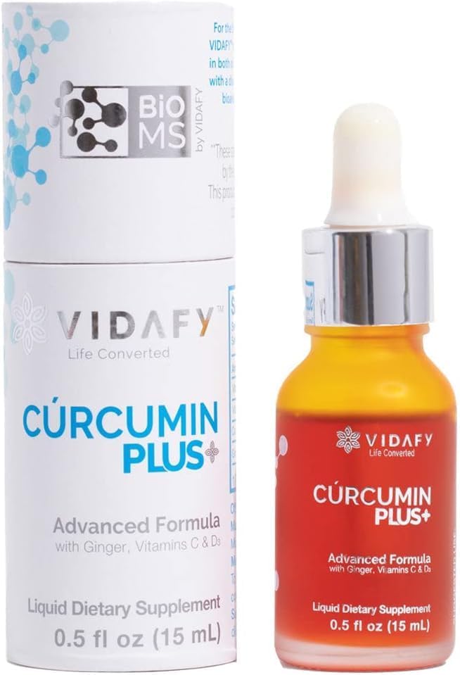 Curcumin Plus – Advanced Liquid Formula with Ginger, Vitamins C & D3 | High Absorption | Immune Support, Antioxidants & Wellness | 0.5 fl oz (15 mL