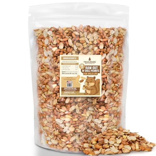 TRAILMARK NATURALS - 11 LB - Raw Shelled Peanuts for Squirrels, Out of Shell Peanuts for Birds and Wildlife- Squirrel Food, Wild Bird Seed - Grown in The USA