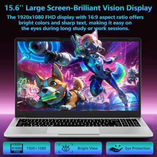 Image of 2026 Laptop Computer, 15.6'' Laptops with Ryzen 5-5500U Up to 4.0GHz, 16GB DDR4 1TB SSD, 1920x1080, Win 11 Pro, 180 Lay-Flat, Backit Keyboard Lightweight Portable Lap Top for Student Business Travel