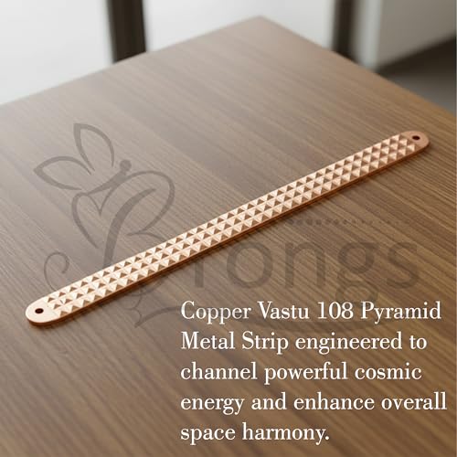 Image of Copper 108 Pyramid Strip |Size- 10.5Inch |Weight of 1 Pyramid Strip - 152gm Approx |Vastu Remedy Tool |Strip with Pyramid Design for Correcting Corner | Home & Spritual Decor | Pack of 3
