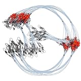 Fishing Leader Rigs Saltwater Tackle Rigs with Swivels Snaps, High Strength Wire Leaders Rigging Surf Fishing Gear Equipment for Lures Bait Hooks Catfish Walleye, Blue, 2arm, 24pcs