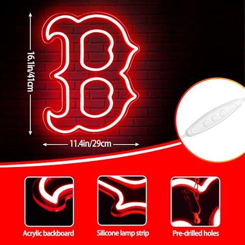 Image of Baseball Neon Sign for Wall Decor Baseball Neon Light for Man Cave or Garage Birthday Gifts for Men With Dimmable Team Led Light Up Sign for Bar Party Dorm Office Wall Art Size16.1 * 11.4In(ZYLD061)