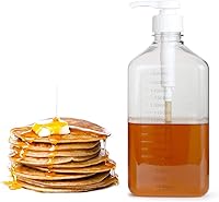 Vista 2 de Botella con bomba de presión simple de 54.1 fl oz, jarabe vacío, salsas de ketchup y condimentos, dispensador de jarabe de café de plástico