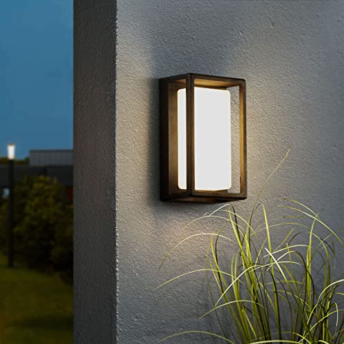 Mvbt Modern Outdoor Solar Wall Light, Led Porch Patio Door Entryway Sconce Exterior Fixture Wall Lamp 3000K Landscape Lighting With No Wiring Required #TOP7