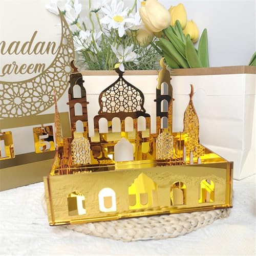 Boîte de rangement de bonbons Eid en acrylique à compartiments - 6