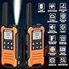 Walkie Talkies Long Range for Adults, Rechargeable Walkie Talkie Baofeng F22 FRS Radio Walky Talky Family Walkie-Talkie with 1400 mAh Battery USB Charger LED Flashlight VOX for Hiking Camping (2 Pack)