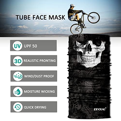 Joeyoung Skull Face Mask Uv Sun Dust Neck Gaiter Bandana Headwear Motorcycle #TOP2