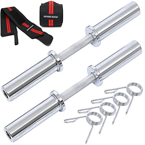 Heavy Duty Barbell 20 Inch Olympic Dumbbell Handle Pair Solid Steel Two Handles #TOP13