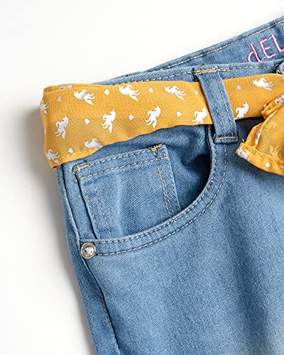 Delias Girls? Jeans ? Super Stretch Denim Skinny Jeans With Sash Belt (Size: 7-16), Size 7, Light Yellow Belt #TOP2